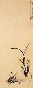 Arte Tradicional Chino Painting - Brotes de orquídeas Shitao 1707 China tradicional
